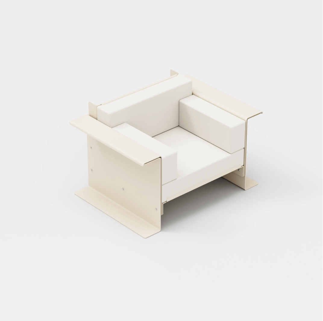 An image of our 1 seater cream chair we have for sale.  Alternate View.